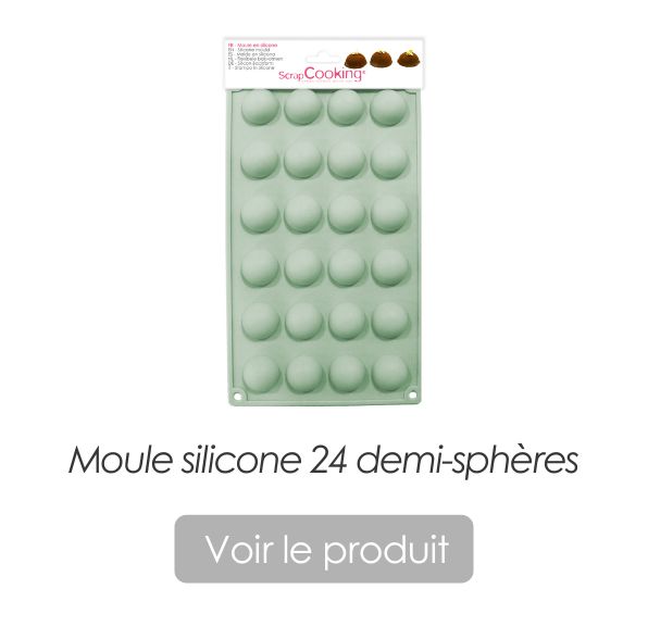 Moule 24 demi sphère Dome 2 chocolats - ScrapCooking